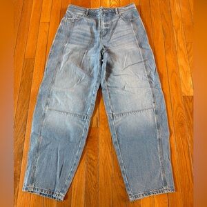 Ann Taylor Loft The Barrel Light Blue Denim Jeans Sz 4 / 27 Inseam 28”